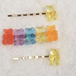 NWT Set of 3 Yellow  Gummy Bear Hair Assesories