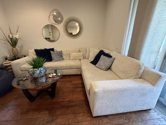 2-piece Sectional White Sofa