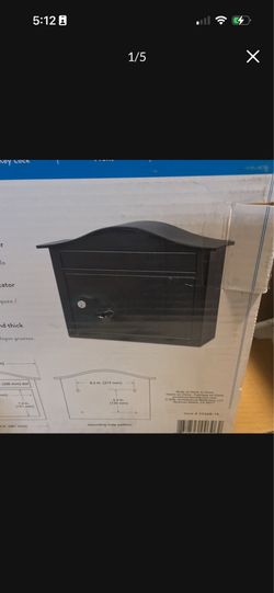 16” WHITE OR BLACK STEEL WALL MOUNT MAIL BOX W KEY NEW