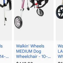 LOW PRICE MOVING- $450 + TAX WALK-IN PETS PINK DOG WHEEL CHAIR
