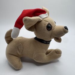 Vintage Taco Bell Chihuahua Plush - Santa Hat Edition (6")