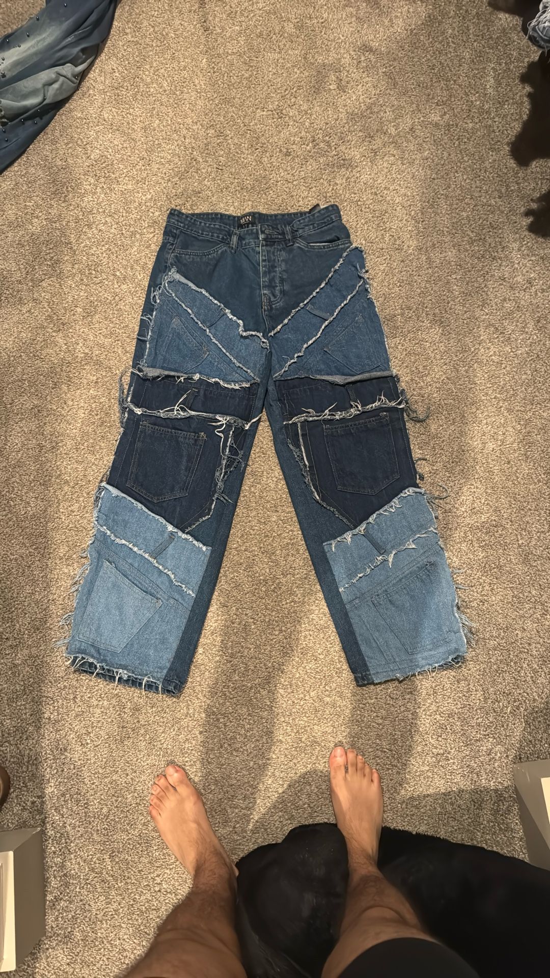 Blue Patched Jeans