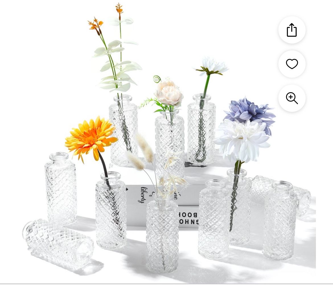 16pcs Clear Bud Vases