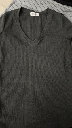Dark grey v neck shirt