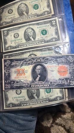 20$ note with backside blank