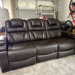 Leather Recliner Couch
