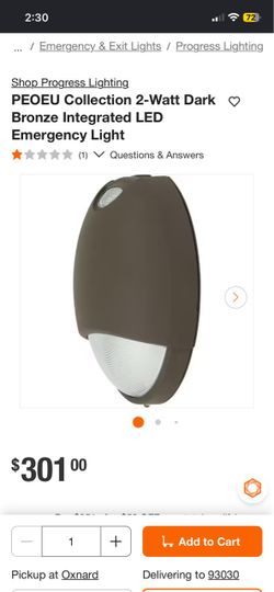 Progress Lighting PEOEU 2-Watt Dark Bronze LED Emergency Light