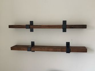 Wooden shelves