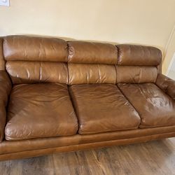 Nice Real Leather Couch 7 Foot
