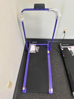 Walking Pad Electric Treadmill with Handle Bar and Adjustable Incline, Purple