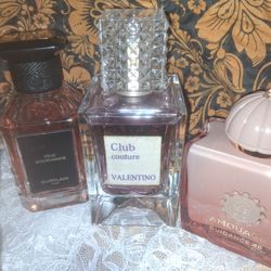 Feve Gourmande, Amouage 46, Valentino.  Big bottles, small price!!!