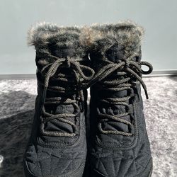 Columbia Black Fur Lined Waterproof Winter Boots