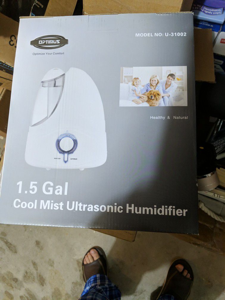 New Optimus U-31002 Cool Mist Ultrasonic Humidifier