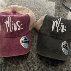 Mr & Mrs Baseball Hats 
