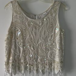 Beaded Sleeveless Evening Wear Top/skirt