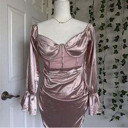 PrettyLittleThing Pink Satin Mini Dress
