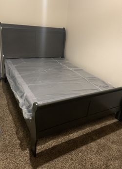 Bedframe only in gray - for full size mattress(Price negotiable)