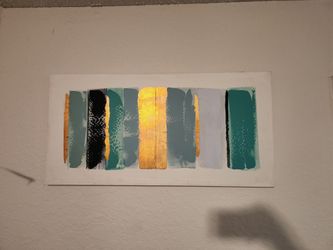 Blue gold striped canva