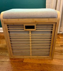Container Store Lotus Bamboo Storage Bench
