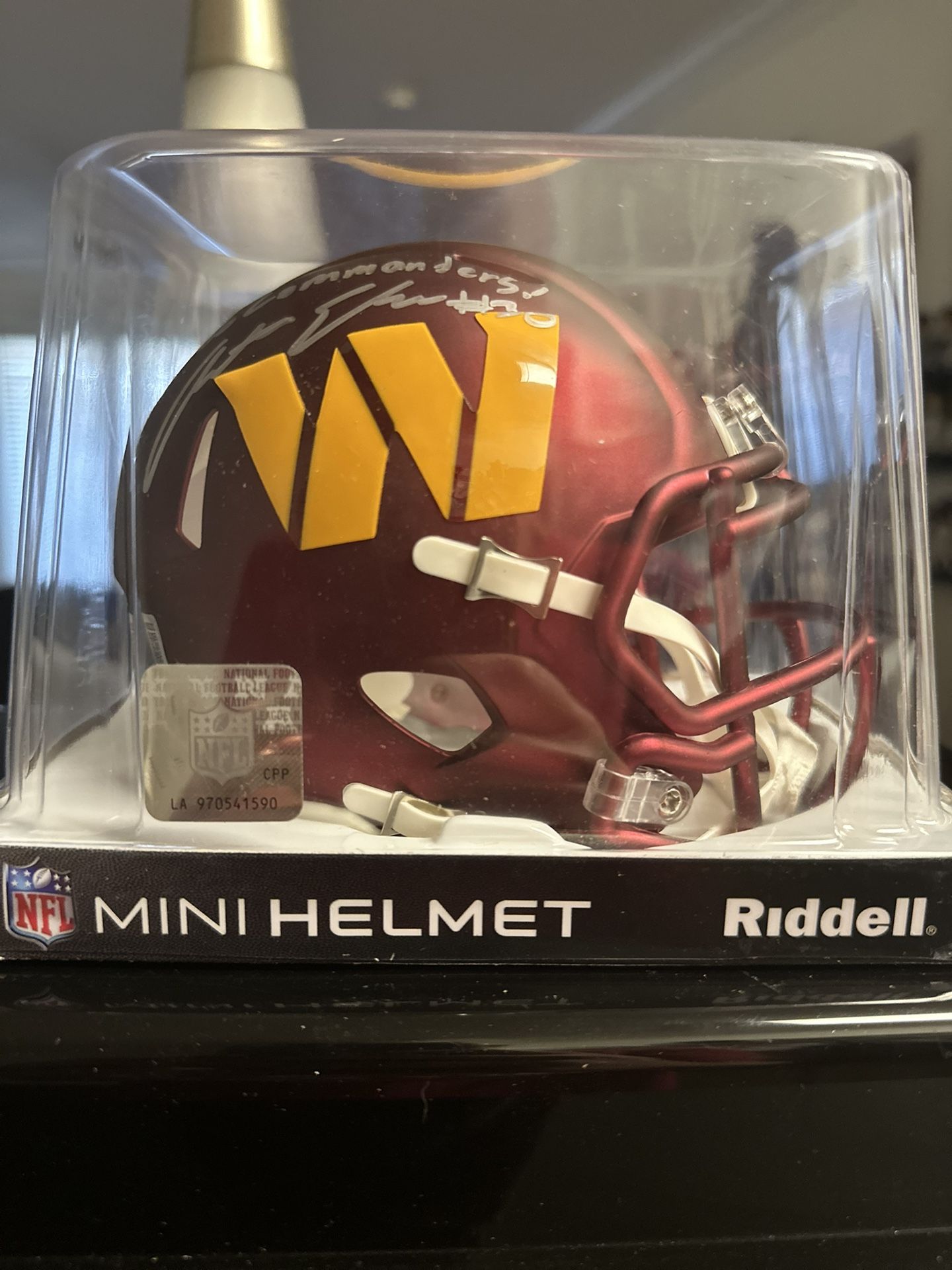 Austin Ekeler Signed Washington Commanders Riddell Speed Mini Helmet Beckett