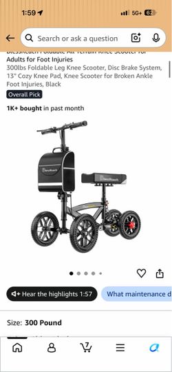 Bless reach knee scooter foot injuries 300lb+ compact foldable