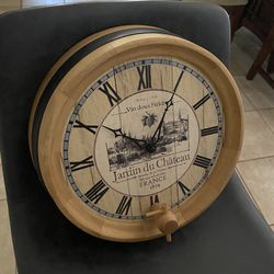 Gorgeous Wood Wine Barrel Clock 