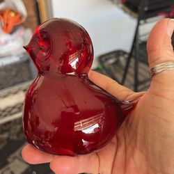 Red Glass Paperweight