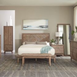 Hand-Woven Platform Bed Sandstone - $1,999