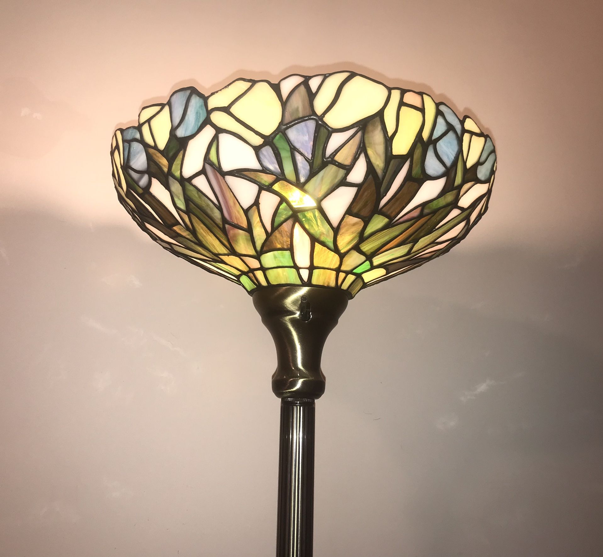 Tiffany Style Stained Glass Floor Lamp Torchiere