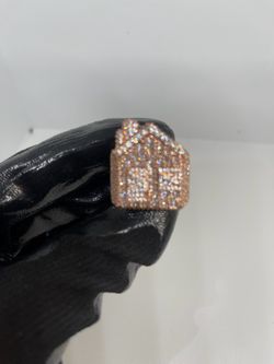 Rose Gold Ring Diamond Trap House Size 9-10