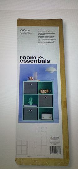 Room Essential 6-Cube Organizer Shelf (Black）