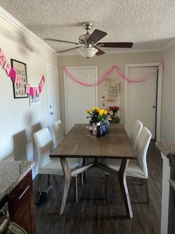 Dining table and chairs