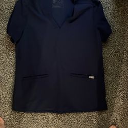 Blue Unisex Scrub Top