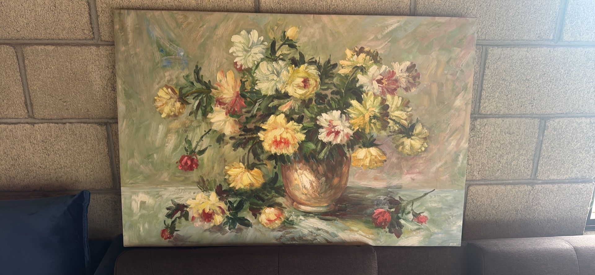 Beautiful Hand-Painted Floral Oil Painting 