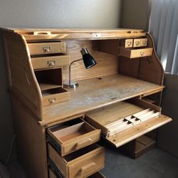 Vintage Maple Wood Desk 