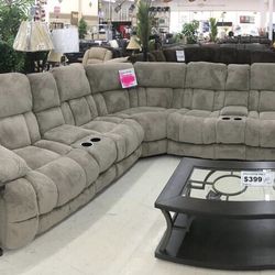 Jade Gray Reclining Sectional /couch 