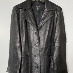 Guess- Genuine Leather Knee Length Coat