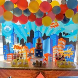 Súper Hero Backdrop & Table Clothe