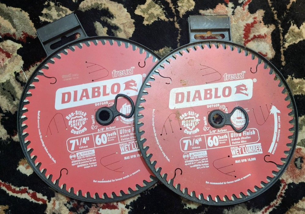 Diablo 7-1/4" 60 Tooth 5/8 Arbor Circular Saw Blade Carbides