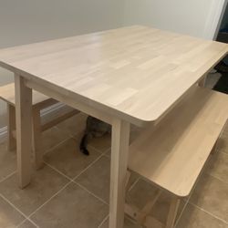 IKEA LISABO DINING TABLE AND BENCHES SET