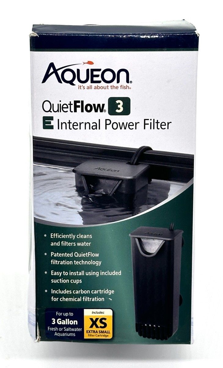 Aqueon QuietFlow E Internal Fish Tank Aquarium Power Filter - 3 gal