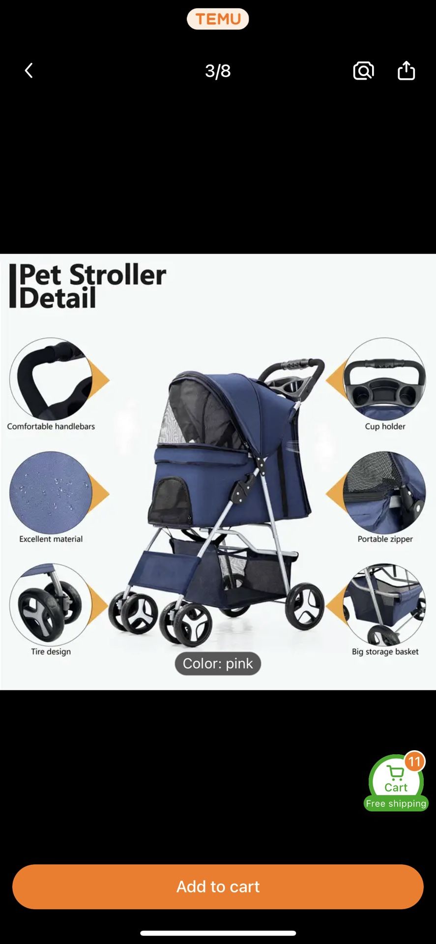 Dog Stroller (brown)