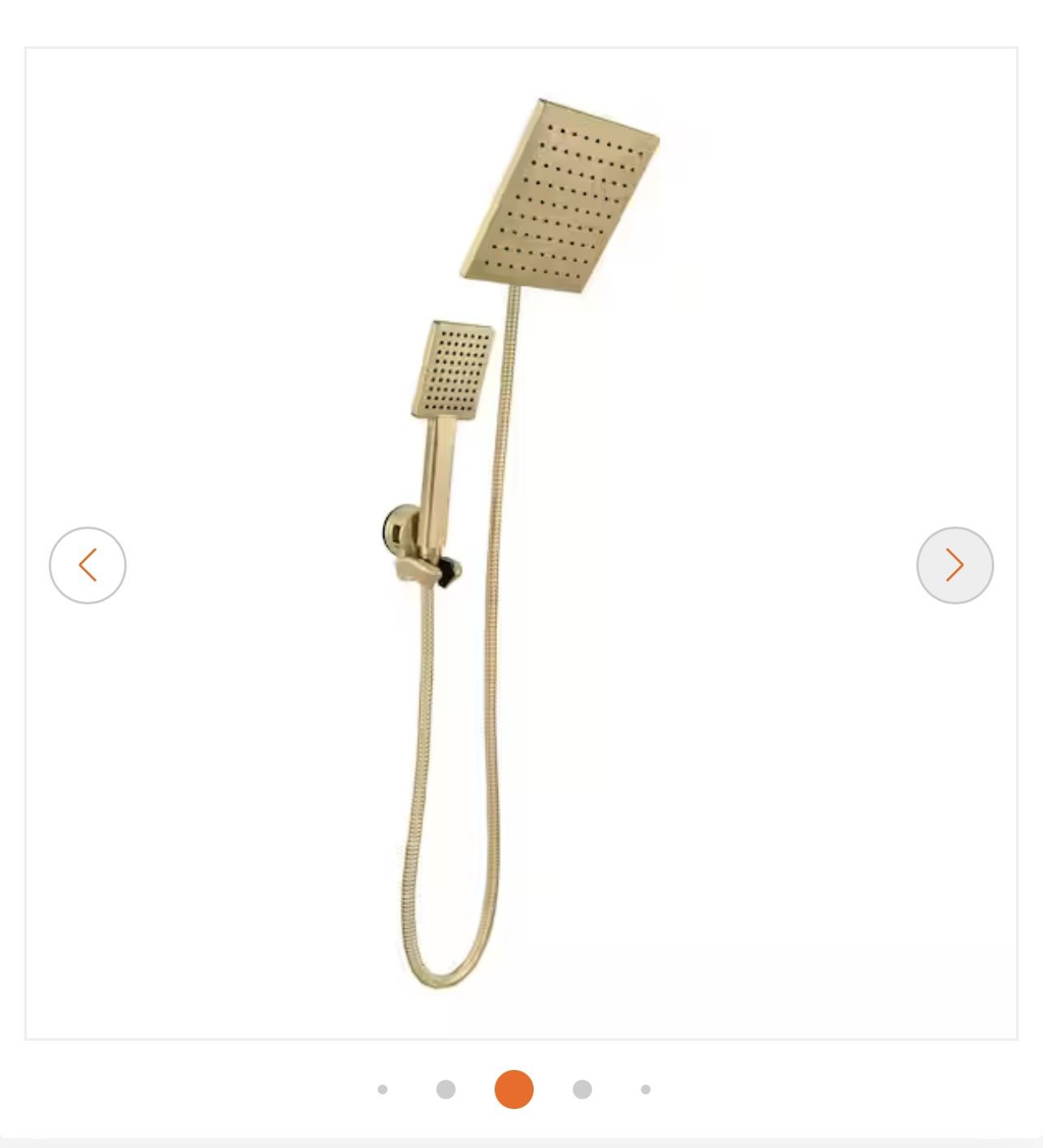 Glacier Bay Modern 1-Spray 7.9 in. Dual Tub Wall Mount Fixed and Handheld Shower Heads 1.8 GPM in Matte Gold
