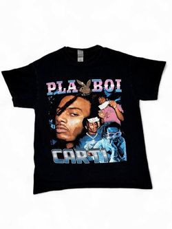 Y2K Playboi Carti T-Shirt M Homage Rap Tee Playboy Carti Graphic Tee Black Vintage Style Carti Opium Y2K 🦋🔥 Black Gildan Heavy Cotton with big Pla