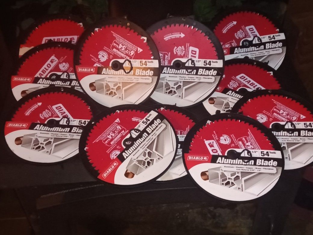 (10) Diablo  61/2  54 Teeth ALUMINUM  SAW BLADES