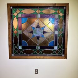 ANTIQUE STAINED GLASS WINDOW 