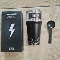 Everyday Dose Tumbler and Frother and Protein Powder Scoop 