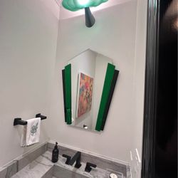 Art Deco Mirror and Light Fixture