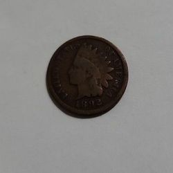 1892 indian Head penny. Very good condition.