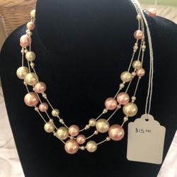 Pink & Pearl Necklace
